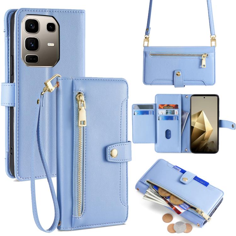 Sheep Texture Cross-body Zipper Wallet Leather Phone Case, For Infinix Hot 60 5G, For Infinix Hot 60 Pro+ 4G, For Infinix Hot 60 Pro 4G, For Infinix Smart 10 4G, For Infinix Note 50s 5G, For Infinix Note 50x 5G, For Infinix Note 50 Pro+ 5G             ...