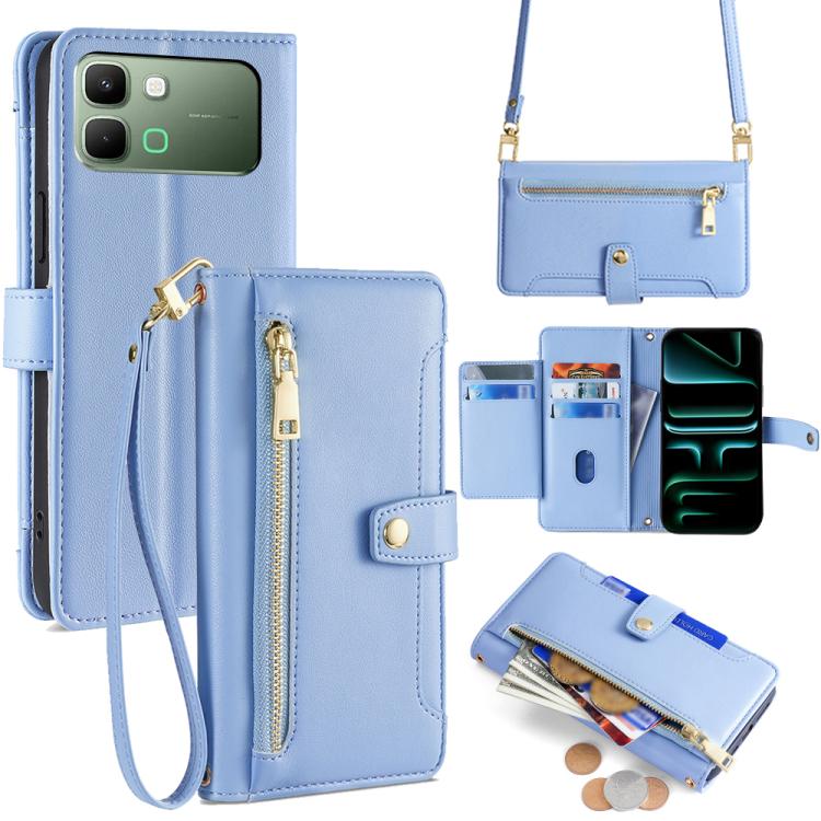 Sheep Texture Cross-body Zipper Wallet Leather Phone Case, For Infinix Note Edge 5G, For Infinix Smart 20 4G, For Infinix Note 60 5G, For Infinix Hot 60 5G, For Infinix Hot 60 Pro+ 4G, For Infinix Hot 60 Pro 4G, For Infinix Smart 10 4G                 ...