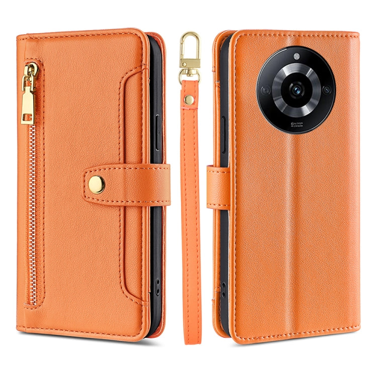 Sheep Texture Cross-body Zipper Wallet Leather Phone Case, For Realme GT5 Pro 5G, For Realme 11 4G, For Realme GT5 240W, For Realme GT5, For Realme 11 5G Global / 11x 5G, For Realme 11 5G, For Realme 11 Pro / 11 Pro+ 5G, For Realme C65 4G