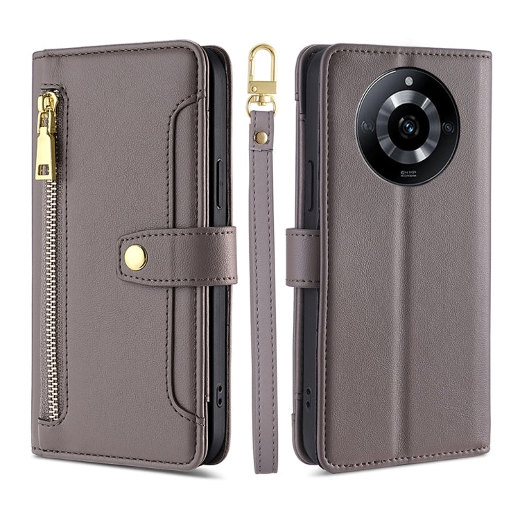 Sheep Texture Cross-body Zipper Wallet Leather Phone Case, For Realme GT5 Pro 5G, For Realme 11 4G, For Realme GT5 240W, For Realme GT5, For Realme 11 5G Global / 11x 5G, For Realme 11 5G, For Realme 11 Pro / 11 Pro+ 5G, For Realme C65 4G