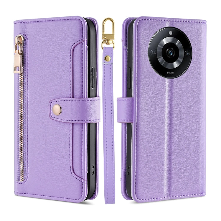 Sheep Texture Cross-body Zipper Wallet Leather Phone Case, For Realme GT5 Pro 5G, For Realme 11 4G, For Realme GT5 240W, For Realme GT5, For Realme 11 5G Global / 11x 5G, For Realme 11 5G, For Realme 11 Pro / 11 Pro+ 5G, For Realme C65 4G