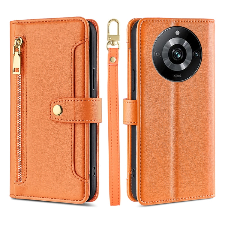 Sheep Texture Cross-body Zipper Wallet Leather Phone Case, For Realme GT5 Pro 5G, For Realme 11 4G, For Realme GT5 240W, For Realme GT5, For Realme 11 5G Global / 11x 5G, For Realme 11 5G, For Realme 11 Pro / 11 Pro+ 5G, For Realme C65 4G