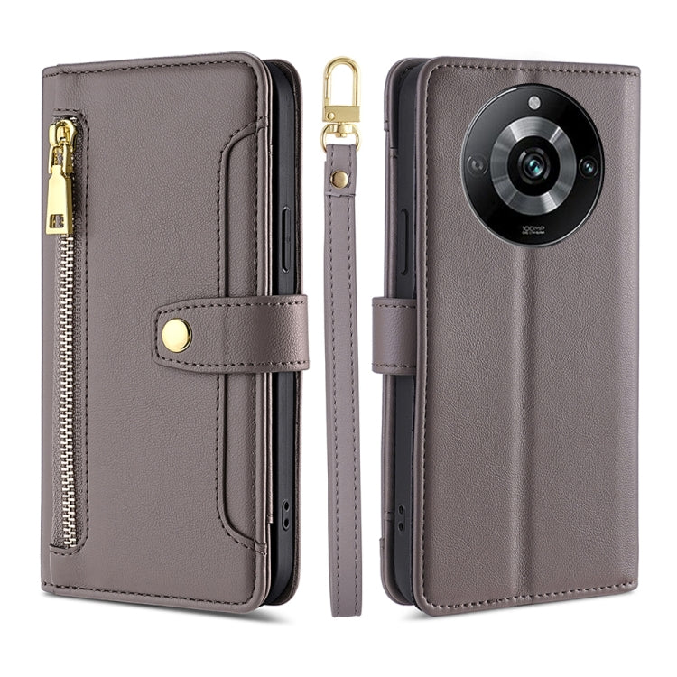 Sheep Texture Cross-body Zipper Wallet Leather Phone Case, For Realme GT5 Pro 5G, For Realme 11 4G, For Realme GT5 240W, For Realme GT5, For Realme 11 5G Global / 11x 5G, For Realme 11 5G, For Realme 11 Pro / 11 Pro+ 5G, For Realme C65 4G