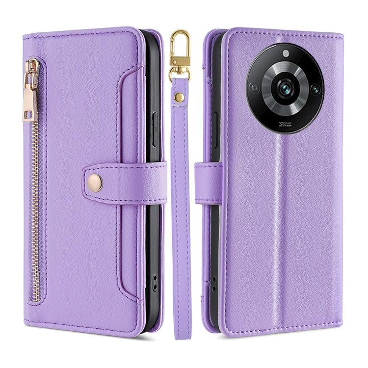 Sheep Texture Cross-body Zipper Wallet Leather Phone Case, For Realme GT5 Pro 5G, For Realme 11 4G, For Realme GT5 240W, For Realme GT5, For Realme 11 5G Global / 11x 5G, For Realme 11 5G, For Realme 11 Pro / 11 Pro+ 5G, For Realme C65 4G