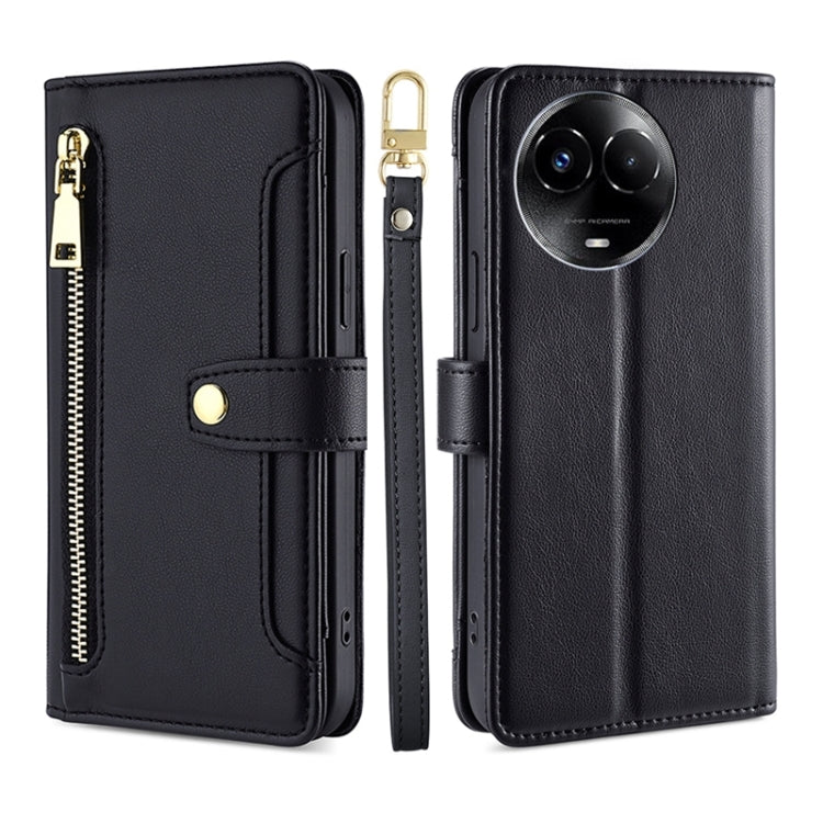 Sheep Texture Cross-body Zipper Wallet Leather Phone Case, For Realme GT5 Pro 5G, For Realme 11 4G, For Realme GT5 240W, For Realme GT5, For Realme 11 5G Global / 11x 5G, For Realme 11 5G, For Realme 11 Pro / 11 Pro+ 5G, For Realme C65 4G