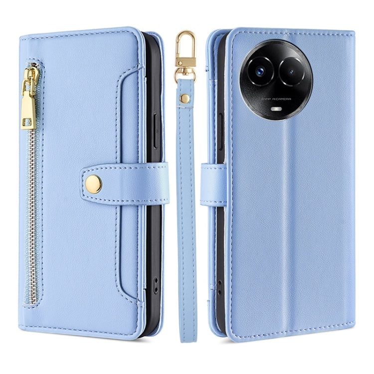 Sheep Texture Cross-body Zipper Wallet Leather Phone Case, For Realme GT5 Pro 5G, For Realme 11 4G, For Realme GT5 240W, For Realme GT5, For Realme 11 5G Global / 11x 5G, For Realme 11 5G, For Realme 11 Pro / 11 Pro+ 5G, For Realme C65 4G