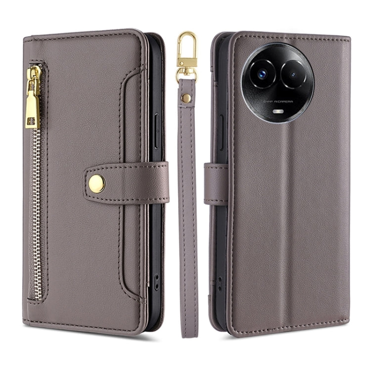 Sheep Texture Cross-body Zipper Wallet Leather Phone Case, For Realme GT5 Pro 5G, For Realme 11 4G, For Realme GT5 240W, For Realme GT5, For Realme 11 5G Global / 11x 5G, For Realme 11 5G, For Realme 11 Pro / 11 Pro+ 5G, For Realme C65 4G