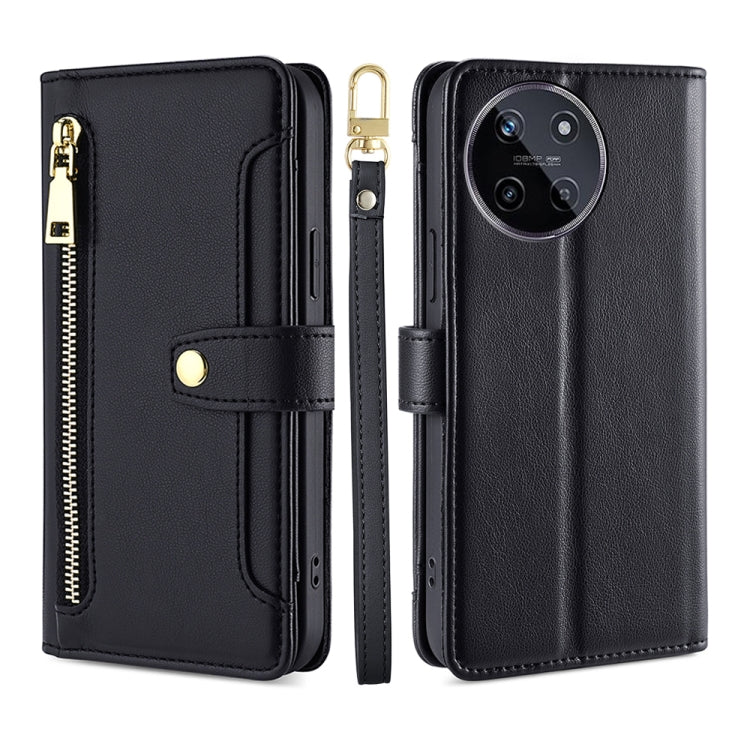 Sheep Texture Cross-body Zipper Wallet Leather Phone Case, For Realme GT5 Pro 5G, For Realme 11 4G, For Realme GT5 240W, For Realme GT5, For Realme 11 5G Global / 11x 5G, For Realme 11 5G, For Realme 11 Pro / 11 Pro+ 5G, For Realme C65 4G