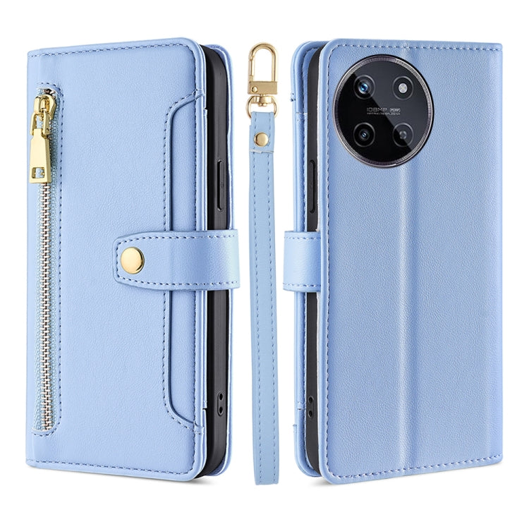 Sheep Texture Cross-body Zipper Wallet Leather Phone Case, For Realme GT5 Pro 5G, For Realme 11 4G, For Realme GT5 240W, For Realme GT5, For Realme 11 5G Global / 11x 5G, For Realme 11 5G, For Realme 11 Pro / 11 Pro+ 5G, For Realme C65 4G