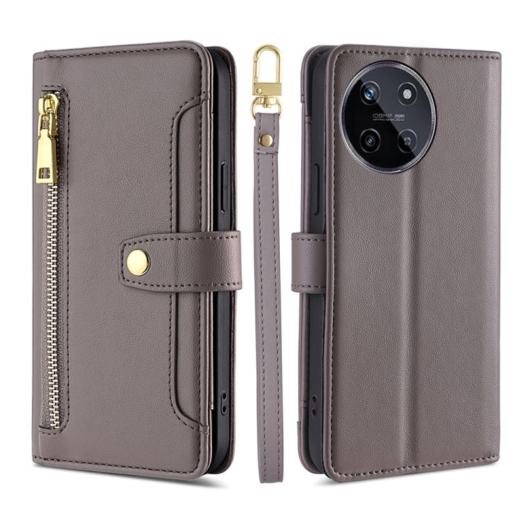 Sheep Texture Cross-body Zipper Wallet Leather Phone Case, For Realme GT5 Pro 5G, For Realme 11 4G, For Realme GT5 240W, For Realme GT5, For Realme 11 5G Global / 11x 5G, For Realme 11 5G, For Realme 11 Pro / 11 Pro+ 5G, For Realme C65 4G