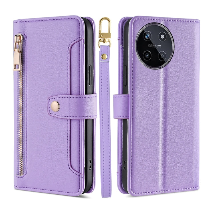 Sheep Texture Cross-body Zipper Wallet Leather Phone Case, For Realme GT5 Pro 5G, For Realme 11 4G, For Realme GT5 240W, For Realme GT5, For Realme 11 5G Global / 11x 5G, For Realme 11 5G, For Realme 11 Pro / 11 Pro+ 5G, For Realme C65 4G