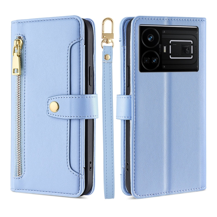 Sheep Texture Cross-body Zipper Wallet Leather Phone Case, For Realme GT5 Pro 5G, For Realme 11 4G, For Realme GT5 240W, For Realme GT5, For Realme 11 5G Global / 11x 5G, For Realme 11 5G, For Realme 11 Pro / 11 Pro+ 5G, For Realme C65 4G