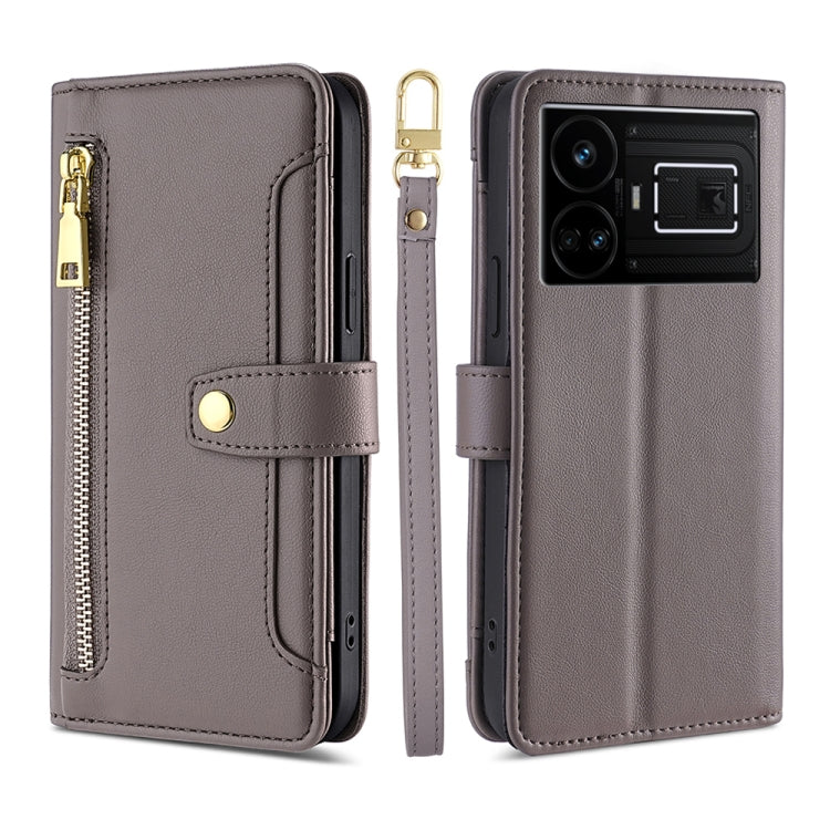 Sheep Texture Cross-body Zipper Wallet Leather Phone Case, For Realme GT5 Pro 5G, For Realme 11 4G, For Realme GT5 240W, For Realme GT5, For Realme 11 5G Global / 11x 5G, For Realme 11 5G, For Realme 11 Pro / 11 Pro+ 5G, For Realme C65 4G