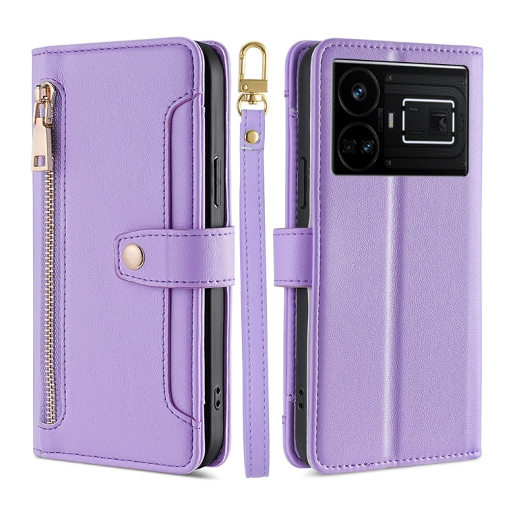 Sheep Texture Cross-body Zipper Wallet Leather Phone Case, For Realme GT5 Pro 5G, For Realme 11 4G, For Realme GT5 240W, For Realme GT5, For Realme 11 5G Global / 11x 5G, For Realme 11 5G, For Realme 11 Pro / 11 Pro+ 5G, For Realme C65 4G