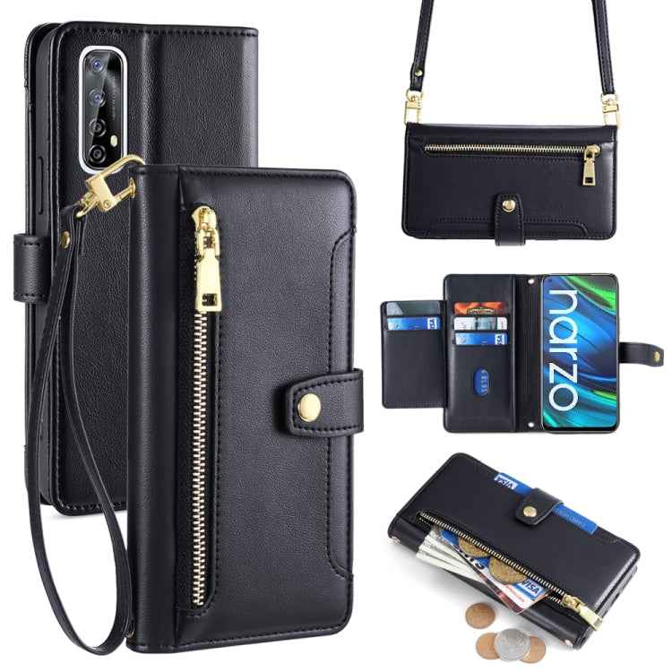 Sheep Texture Cross-body Zipper Wallet Leather Phone Case, For Realme 8i, For Realme GT Neo 2 5G, For Realme GT Master, For Realme C21Y, For Realme 8 / 8 Pro, For Realme C20, For Realme C12 / Narzo 20, For Realme 7 / Narzo 20 Pro