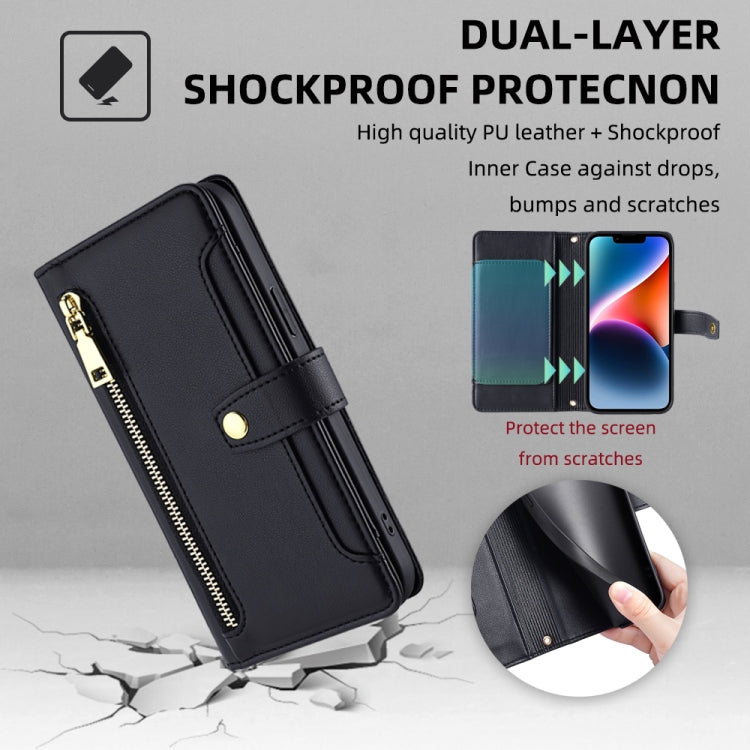 Sheep Texture Cross-body Zipper Wallet Leather Phone Case, For Realme 8 / 8 Pro, For Realme C20, For Realme C12 / Narzo 20, For Realme 7 / Narzo 20 Pro, For Realme C15