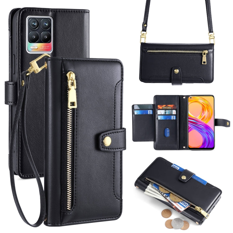 Sheep Texture Cross-body Zipper Wallet Leather Phone Case, For Realme 8 / 8 Pro, For Realme C20, For Realme C12 / Narzo 20, For Realme 7 / Narzo 20 Pro, For Realme C15