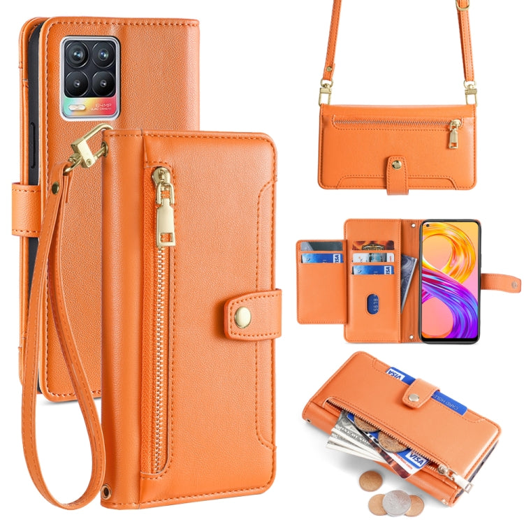 Sheep Texture Cross-body Zipper Wallet Leather Phone Case, For Realme 8 / 8 Pro, For Realme C20, For Realme C12 / Narzo 20, For Realme 7 / Narzo 20 Pro, For Realme C15