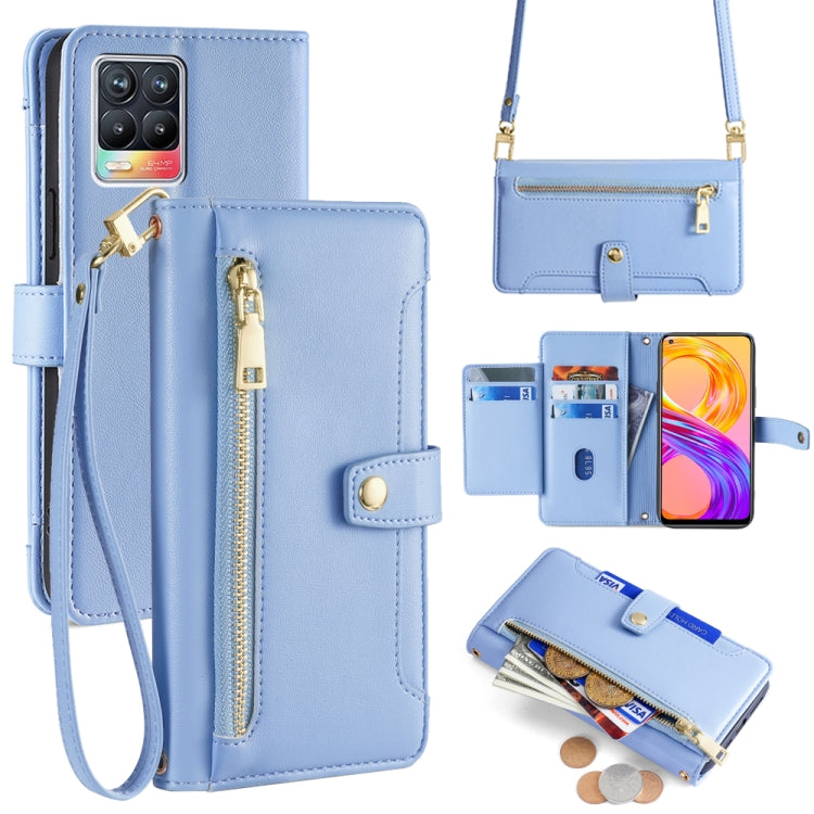 Sheep Texture Cross-body Zipper Wallet Leather Phone Case, For Realme 8 / 8 Pro, For Realme C20, For Realme C12 / Narzo 20, For Realme 7 / Narzo 20 Pro, For Realme C15