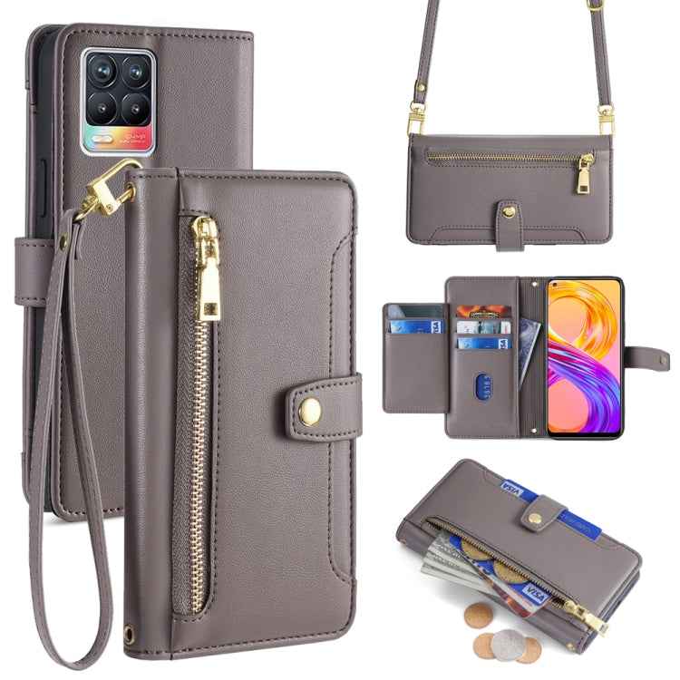 Sheep Texture Cross-body Zipper Wallet Leather Phone Case, For Realme 8i, For Realme GT Neo 2 5G, For Realme GT Master, For Realme C21Y, For Realme 8 / 8 Pro, For Realme C20, For Realme C12 / Narzo 20, For Realme 7 / Narzo 20 Pro