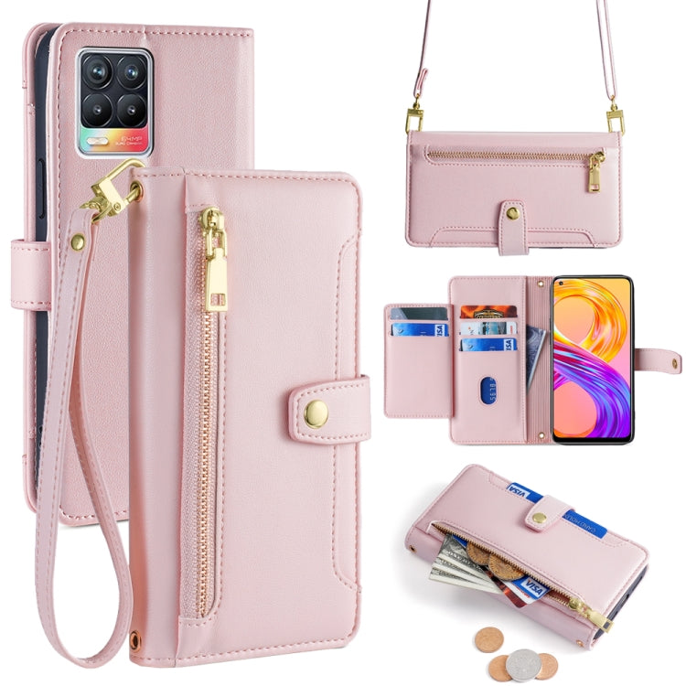 Sheep Texture Cross-body Zipper Wallet Leather Phone Case, For Realme 8 / 8 Pro, For Realme C20, For Realme C12 / Narzo 20, For Realme 7 / Narzo 20 Pro, For Realme C15