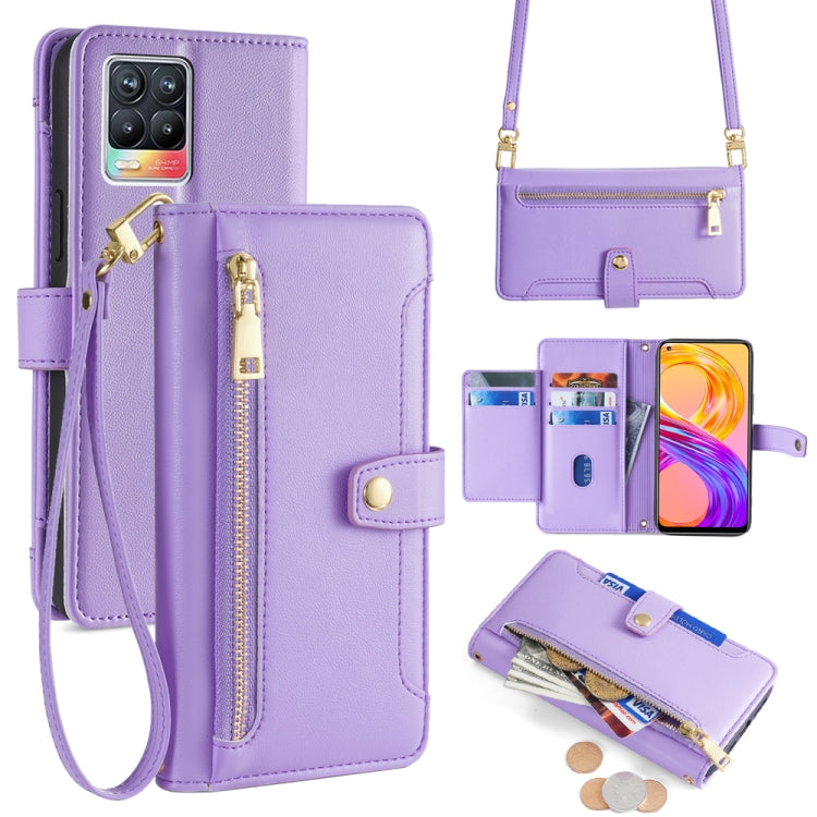 Sheep Texture Cross-body Zipper Wallet Leather Phone Case, For Realme 8 / 8 Pro, For Realme C20, For Realme C12 / Narzo 20, For Realme 7 / Narzo 20 Pro, For Realme C15