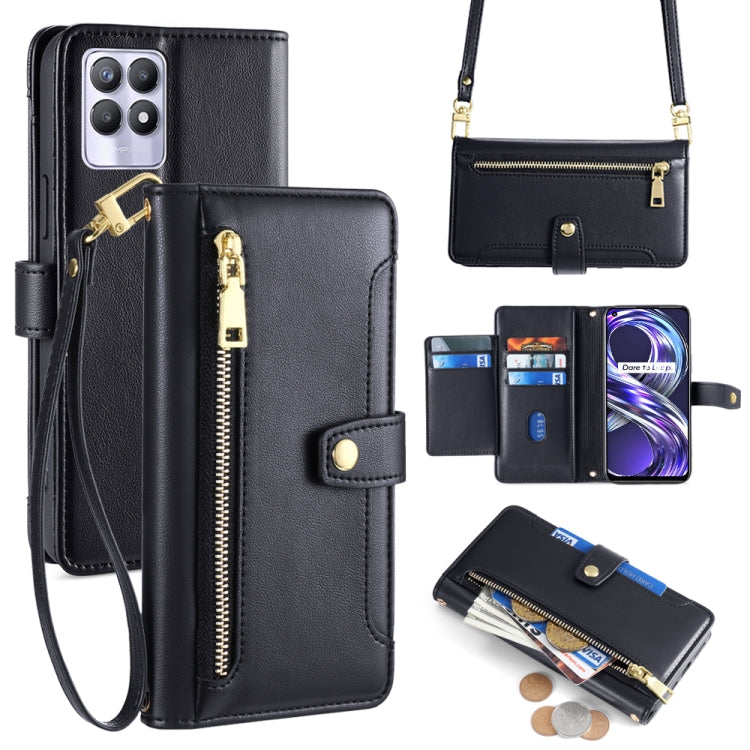 Sheep Texture Cross-body Zipper Wallet Leather Phone Case, For Realme C35, For Realme 9 Pro, For Realme GT2 Pro, For Realme Narzo 50A, For Realme 8i, For Realme GT Neo 2 5G, For Realme GT Master, For Realme C21Y
