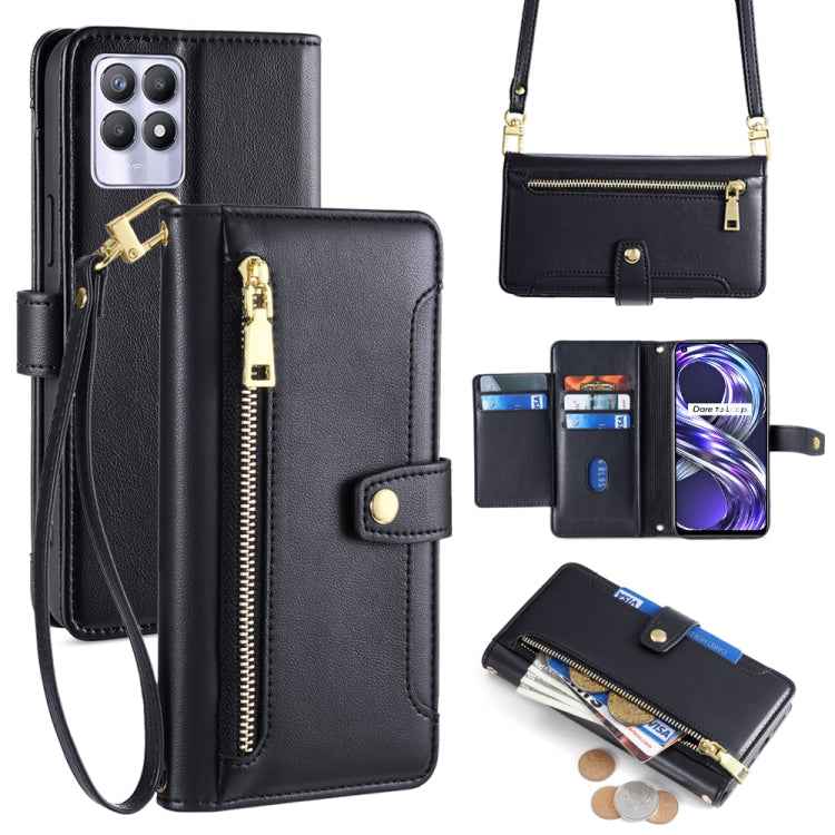 Sheep Texture Cross-body Zipper Wallet Leather Phone Case, For Realme 8i, For Realme GT Neo 2 5G, For Realme GT Master, For Realme C21Y, For Realme 8 / 8 Pro, For Realme C20, For Realme C12 / Narzo 20, For Realme 7 / Narzo 20 Pro