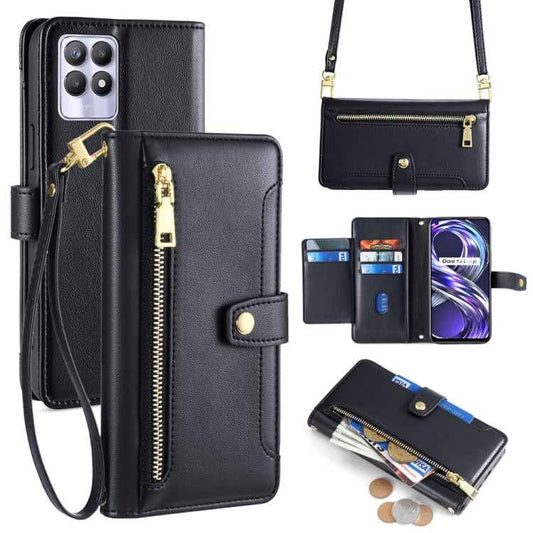 Sheep Texture Cross-body Zipper Wallet Leather Phone Case, For Realme 8i, For Realme GT Neo 2 5G, For Realme GT Master, For Realme C21Y, For Realme 8 / 8 Pro, For Realme C20, For Realme C12 / Narzo 20, For Realme 7 / Narzo 20 Pro