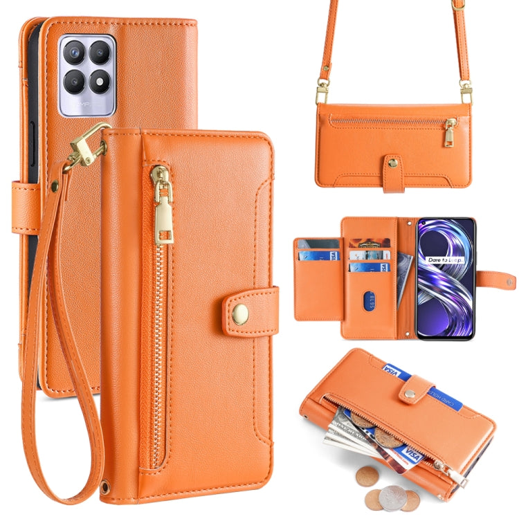 Sheep Texture Cross-body Zipper Wallet Leather Phone Case, For Realme C35, For Realme 9 Pro, For Realme GT2 Pro, For Realme Narzo 50A, For Realme 8i, For Realme GT Neo 2 5G, For Realme GT Master, For Realme C21Y