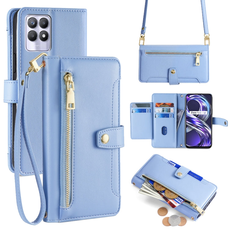 Sheep Texture Cross-body Zipper Wallet Leather Phone Case, For Realme C35, For Realme 9 Pro, For Realme GT2 Pro, For Realme Narzo 50A, For Realme 8i, For Realme GT Neo 2 5G, For Realme GT Master, For Realme C21Y