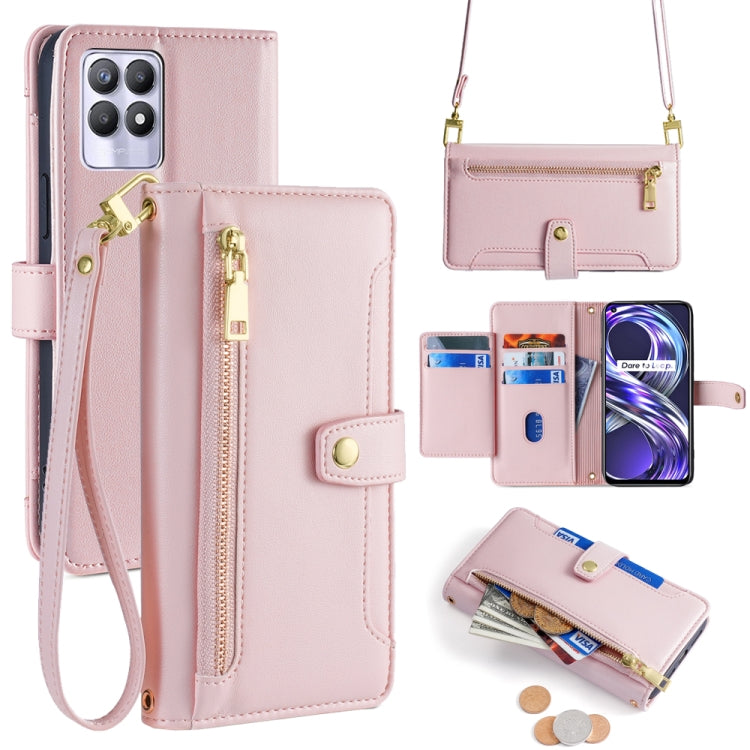 Sheep Texture Cross-body Zipper Wallet Leather Phone Case, For Realme C35, For Realme 9 Pro, For Realme GT2 Pro, For Realme Narzo 50A, For Realme 8i, For Realme GT Neo 2 5G, For Realme GT Master, For Realme C21Y