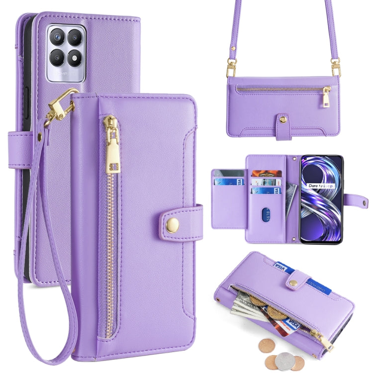 Sheep Texture Cross-body Zipper Wallet Leather Phone Case, For Realme C35, For Realme 9 Pro, For Realme GT2 Pro, For Realme Narzo 50A, For Realme 8i, For Realme GT Neo 2 5G, For Realme GT Master, For Realme C21Y