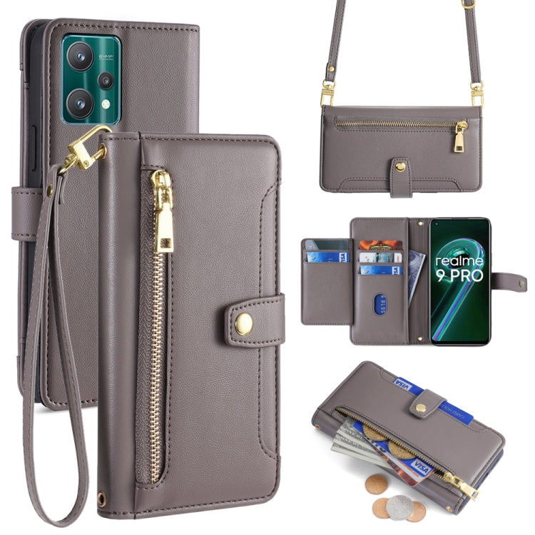 Sheep Texture Cross-body Zipper Wallet Leather Phone Case, For Realme C35, For Realme 9 Pro, For Realme GT2 Pro, For Realme Narzo 50A, For Realme 8i, For Realme GT Neo 2 5G, For Realme GT Master, For Realme C21Y