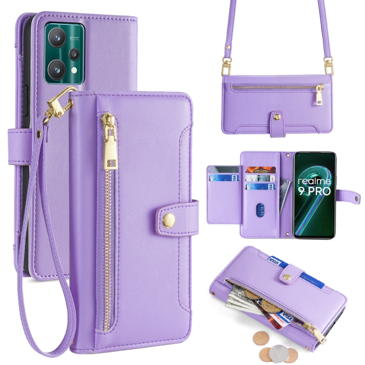 Sheep Texture Cross-body Zipper Wallet Leather Phone Case, For Realme C35, For Realme 9 Pro, For Realme GT2 Pro, For Realme Narzo 50A, For Realme 8i, For Realme GT Neo 2 5G, For Realme GT Master, For Realme C21Y