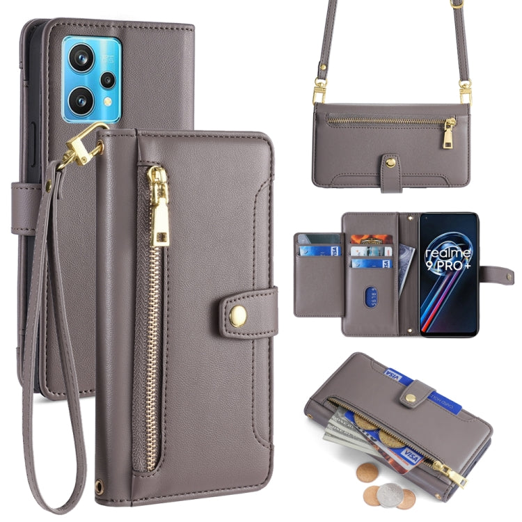 Sheep Texture Cross-body Zipper Wallet Leather Phone Case, For Realme 10 Pro 5G, For Realme 10 Pro+ 5G, For Realme 10 4G, For Realme C33 4G, For Realme C30 4G / Narzo 50i Prime, For Realme C31, For Realme GT Neo 3, For Realme 9 Pro+