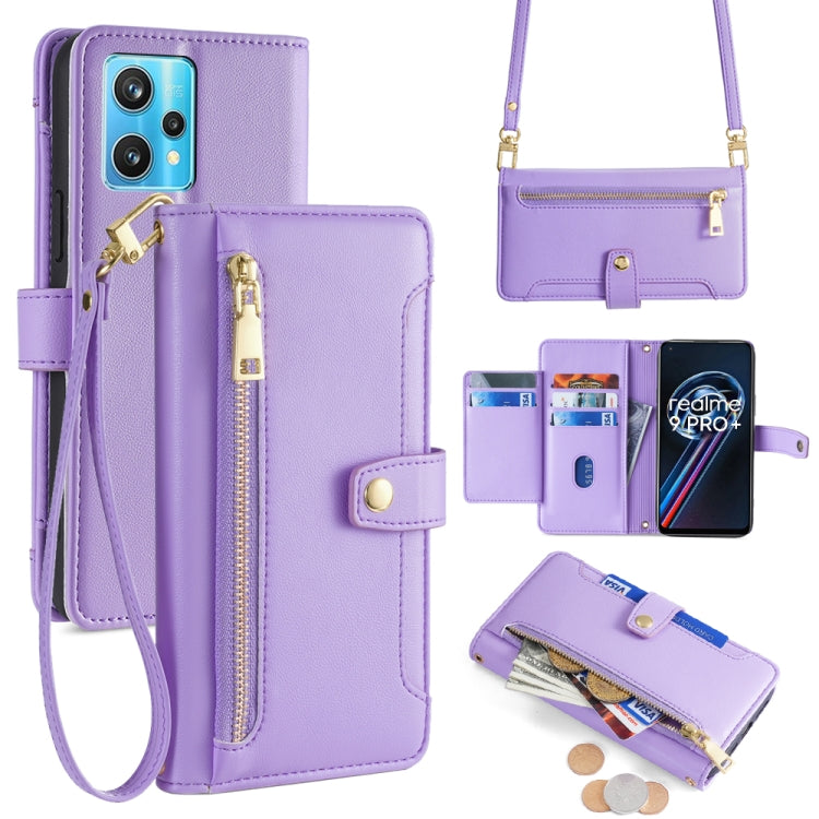 Sheep Texture Cross-body Zipper Wallet Leather Phone Case, For Realme 10 Pro 5G, For Realme 10 Pro+ 5G, For Realme 10 4G, For Realme C33 4G, For Realme C30 4G / Narzo 50i Prime, For Realme C31, For Realme GT Neo 3, For Realme 9 Pro+