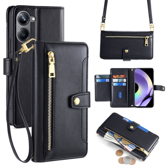 Sheep Texture Cross-body Zipper Wallet Leather Phone Case, For Realme 10 Pro 5G, For Realme 10 Pro+ 5G, For Realme 10 4G, For Realme C33 4G, For Realme C30 4G / Narzo 50i Prime, For Realme C31, For Realme GT Neo 3, For Realme 9 Pro+