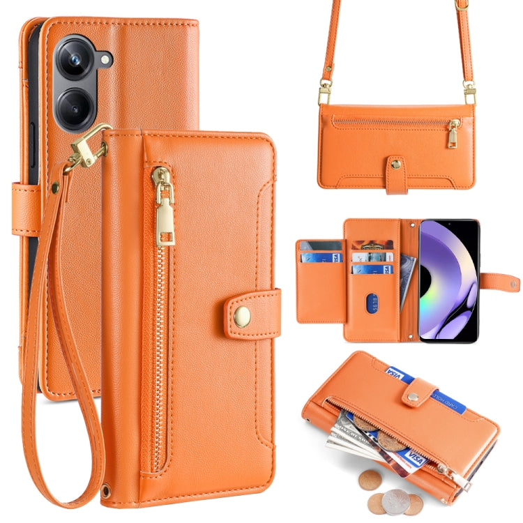 Sheep Texture Cross-body Zipper Wallet Leather Phone Case, For Realme 10 Pro 5G, For Realme 10 Pro+ 5G, For Realme 10 4G, For Realme C33 4G, For Realme C30 4G / Narzo 50i Prime, For Realme C31, For Realme GT Neo 3, For Realme 9 Pro+