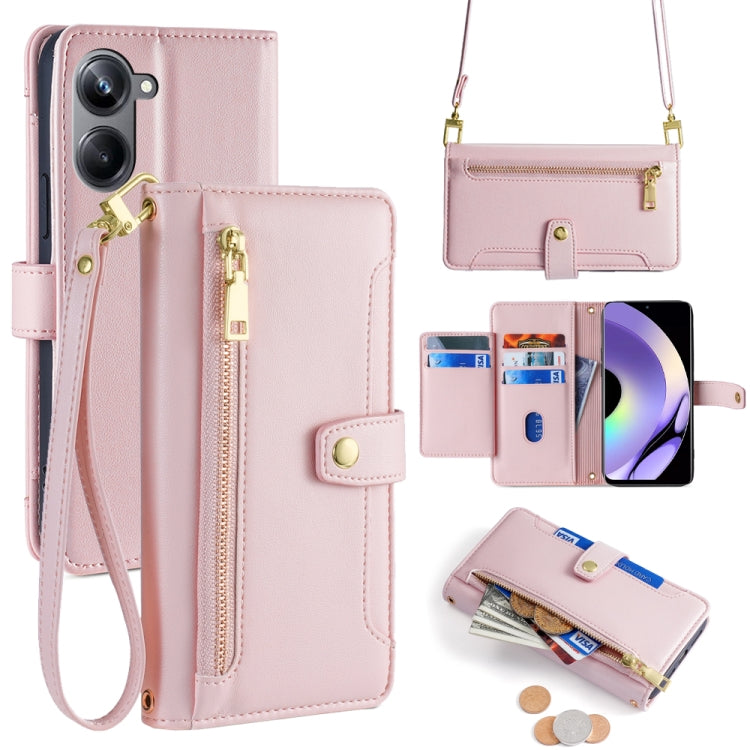 Sheep Texture Cross-body Zipper Wallet Leather Phone Case, For Realme 10 Pro 5G, For Realme 10 Pro+ 5G, For Realme 10 4G, For Realme C33 4G, For Realme C30 4G / Narzo 50i Prime, For Realme C31, For Realme GT Neo 3, For Realme 9 Pro+