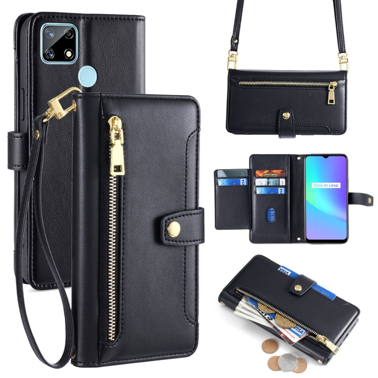 Sheep Texture Cross-body Zipper Wallet Leather Phone Case, For Realme 8 / 8 Pro, For Realme C20, For Realme C12 / Narzo 20, For Realme 7 / Narzo 20 Pro, For Realme C15