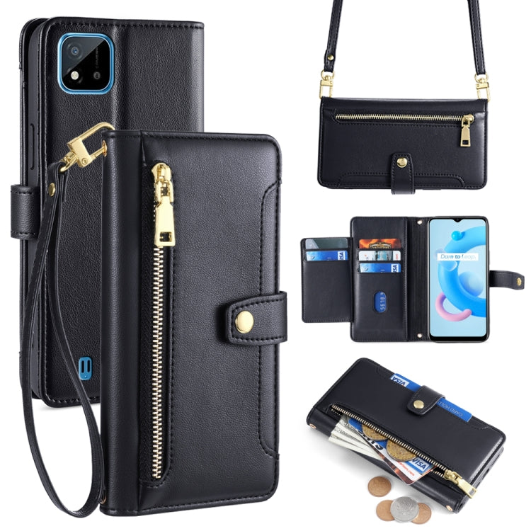 Sheep Texture Cross-body Zipper Wallet Leather Phone Case, For Realme 8 / 8 Pro, For Realme C20, For Realme C12 / Narzo 20, For Realme 7 / Narzo 20 Pro, For Realme C15