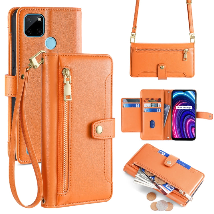 Sheep Texture Cross-body Zipper Wallet Leather Phone Case, For Realme C35, For Realme 9 Pro, For Realme GT2 Pro, For Realme Narzo 50A, For Realme 8i, For Realme GT Neo 2 5G, For Realme GT Master, For Realme C21Y