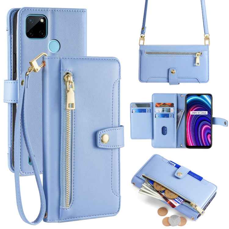 Sheep Texture Cross-body Zipper Wallet Leather Phone Case, For Realme 8i, For Realme GT Neo 2 5G, For Realme GT Master, For Realme C21Y, For Realme 8 / 8 Pro, For Realme C20, For Realme C12 / Narzo 20, For Realme 7 / Narzo 20 Pro