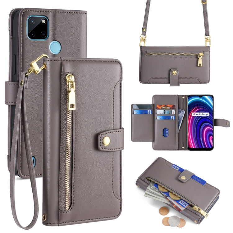 Sheep Texture Cross-body Zipper Wallet Leather Phone Case, For Realme C35, For Realme 9 Pro, For Realme GT2 Pro, For Realme Narzo 50A, For Realme 8i, For Realme GT Neo 2 5G, For Realme GT Master, For Realme C21Y