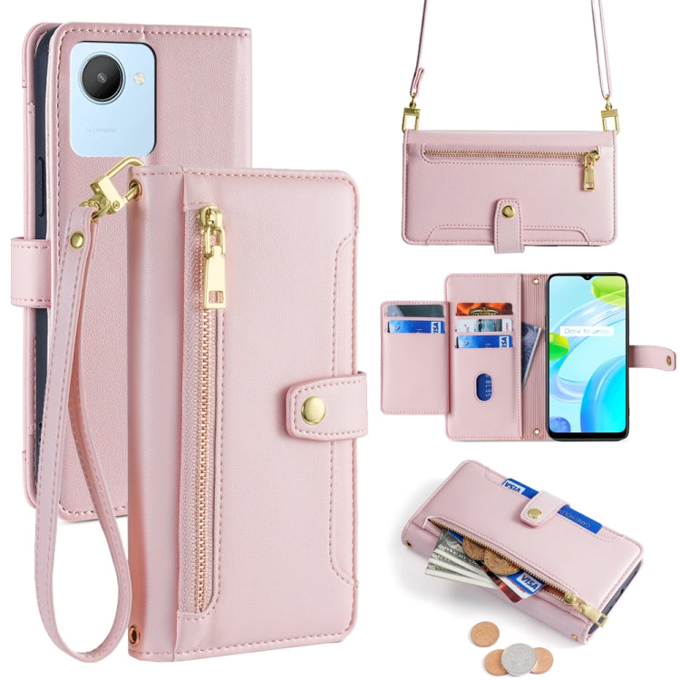 Sheep Texture Cross-body Zipper Wallet Leather Phone Case, For Realme 10 Pro 5G, For Realme 10 Pro+ 5G, For Realme 10 4G, For Realme C33 4G, For Realme C30 4G / Narzo 50i Prime, For Realme C31, For Realme GT Neo 3, For Realme 9 Pro+