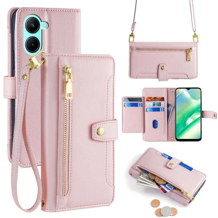 Sheep Texture Cross-body Zipper Wallet Leather Phone Case, For Realme 10 Pro 5G, For Realme 10 Pro+ 5G, For Realme 10 4G, For Realme C33 4G, For Realme C30 4G / Narzo 50i Prime, For Realme C31, For Realme GT Neo 3, For Realme 9 Pro+