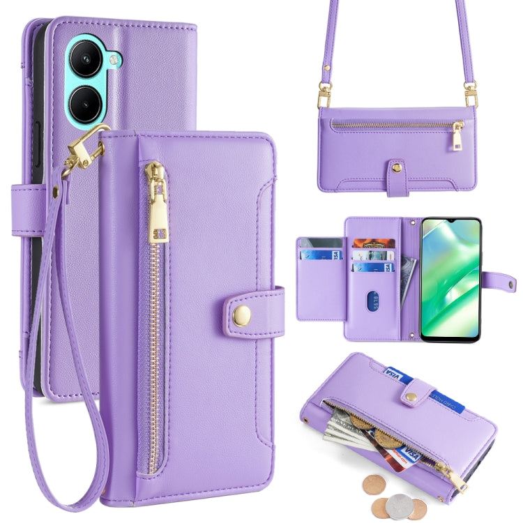 Sheep Texture Cross-body Zipper Wallet Leather Phone Case, For Realme 10 Pro 5G, For Realme 10 Pro+ 5G, For Realme 10 4G, For Realme C33 4G, For Realme C30 4G / Narzo 50i Prime, For Realme C31, For Realme GT Neo 3, For Realme 9 Pro+