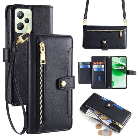 Sheep Texture Cross-body Zipper Wallet Leather Phone Case, For Realme C35, For Realme 9 Pro, For Realme GT2 Pro, For Realme Narzo 50A, For Realme 8i, For Realme GT Neo 2 5G, For Realme GT Master, For Realme C21Y