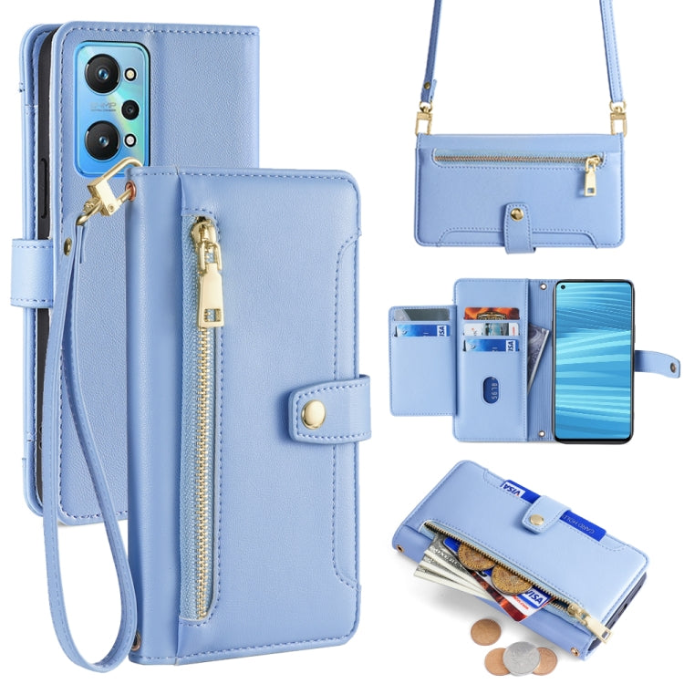 Sheep Texture Cross-body Zipper Wallet Leather Phone Case, For Realme C35, For Realme 9 Pro, For Realme GT2 Pro, For Realme Narzo 50A, For Realme 8i, For Realme GT Neo 2 5G, For Realme GT Master, For Realme C21Y